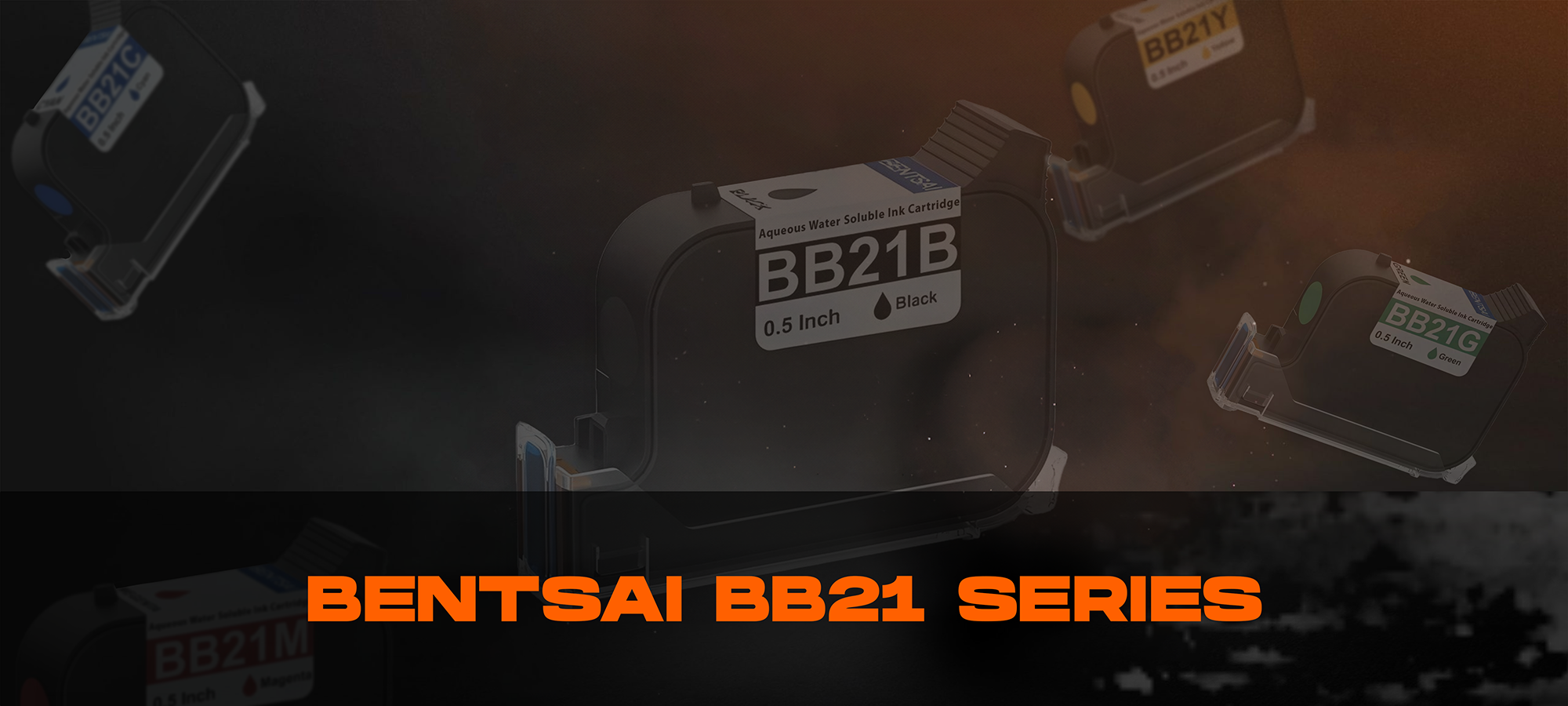 Cartuș de cerneala solubil în apă BENTSAI BB21 pentru suprafețe poroase.